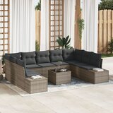 vidaXL 9-delni vrtni kavč set z blazinicami črni poli ratan | Shoptok.si