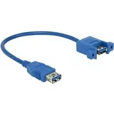 USB kabel USB 3.2 gen. 1 (USB 3.0) USB-A vtičnica\, USB-A vtičnica 0.25 m modra 85111, (20416618)