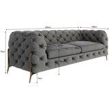 Ropez Siva baršunasti sofa 225 cm Chelsea Bis – | shoptok.hr
