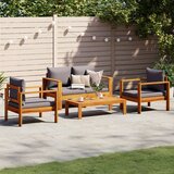  4-dijelni set vrtnih sofa s jastucima masivno bagremovo drvo Krema | Shoptok.si