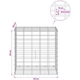  Gabion s žicom debljine 3,5 mm i mrežom 5x10 cm 50x30x50 cm | shoptok.hr