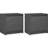 vidaXL Nočna omarica 2 kosa siva 40x30,5x40 cm trdna borovina, (20732159) | Shoptok.si