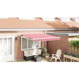 vidaXL Samodejna retraktibilna tenda Rdeča in bela črta 300x250 cm Cene