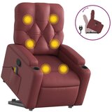 Maison Chic masažni naslanjač - Relax naslanjač s funkcijo vstajanja vinsko rdeče um. usnje, (22061702) | Shoptok.si