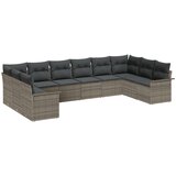 vidaXL 10-delni set vrtnog kavča z blazinami sivi poly ratan, (22090716) | Shoptok.si