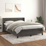  Krevet s oprugama i madracem tamnosivi 140x190 cm baršunasti | shoptok.hr