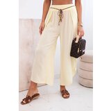 Kesi Włoski Women's viscose trousers with leg slit yellow Cijene