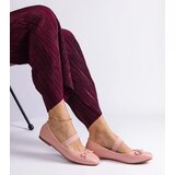 Gemre Pink ballet flats with an elastic band and decorative bow Newton | shoptok.hr