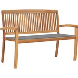 vidaXL vrtna klop z blazino 128,5 cm trdna tikovina | Shoptok.si