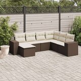 vidaXL 7-dijelni set vrtnih sofa od poliratana s jastucima smeđi | shoptok.hr