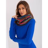 Fashion Hunters Brown knitted scarf with patterns Cene