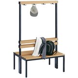 Wolf Garderobna klop, dvostranska, dolžina 1000 mm, letve iz bukovine, 2 x 4 dvojne kljukice | Shoptok.si