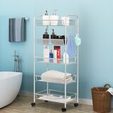  5-katni kolica, kuhinjski kolica, mrežasta polica, kuhinjski kolica s kotačima od sive metalne legure | shoptok.hr
