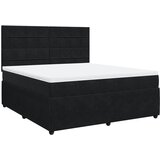 vidaXL Box spring postelja z vzmetnico črna 180x200 cm žamet, (21309967) | Shoptok.si