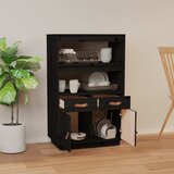  Visoka komoda crni 67 x 40 x 108,5 cm od masivne borovine | shoptok.hr