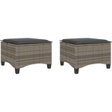 vidaXL Vrtni tabure s jastucima 2 kom sivi 55x55x36 cm poliratan | shoptok.hr