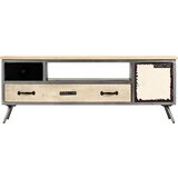 Maison Chic TV omarica - TV stojalo - Televizijska omarica iz trdnega mangovega lesa in jekla 120x30x45 cm, (21699366) Cene