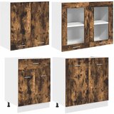  Set kuhinjskih ormarića s ladicama Lyon 4 pcs Dimljeni hrast | shoptok.hr