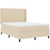  Box Spring postelja z vzmetnico in LED krem 160x200 cm tkanina, (22050301) Slike