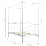  Okvir za krevet s nadstrešnicom bijeli metalni 90 x 200 cm | Eponuda.com