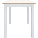  Blagovaonski stol bijeo-smeđi 114x71x75 cm od drva kaučukovca | shoptok.hr
