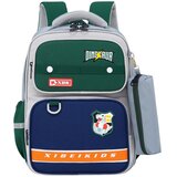 Školski ruksak i pernica s motivom Dinosaura 16L - plavo/zeleni | Shoptok.si
