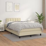  s oprugama i madracem krem 120x200 cm od umjetne kože | shoptok.hr