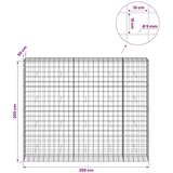  Gabion s žicom debljine 5 mm i mrežom 10x10 cm 250x50x200 cm - 50 cm 200 cm 250 cm | shoptok.hr
