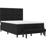vidaXL Box Spring krevet s madracem i klupom Crna 140x200 cm Tkanina | shoptok.hr