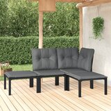 Maison Chic Seti vrtnega pohištva - Vrtna garnitura - Vrtni pohištvo set 4-delna črn in siv poli ratan, (21811547) | Shoptok.si