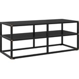 TV ormarić crni s crnim staklom 100 x 40 x 40 cm Cijene