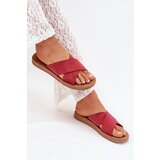 Boto Ladies Slippers Made Of Eco Leather Burgundy Lorana | shoptok.hr