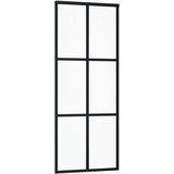  Klizna vrata od stakla ESG i aluminija 76 x 205 cm crna | shoptok.hr