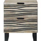  Noćni ormarići s ladicama Bijela i crna 40 x 33.5 x 46 cm | shoptok.hr