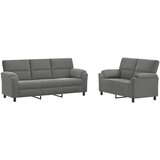  Set sofe 2 pcs Tamnosiva Baršun - Tamnosiva 2-sjedalo (120 cm) + 3-sjedalo | shoptok.hr