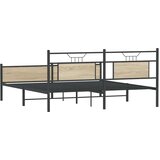 Metalni Kovinski posteljni okvir brez vzmetnice sonoma hrast 160x200 cm | Shoptok.si