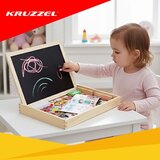 Kruzzel dvostrana magnetska ploča za crtanje sa 108 magneta u drvenoj kutiji | shoptok.hr
