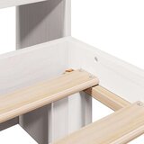 vidaXL Knjižna postelja brez vzmetnice bela 180x200 cm trdna borovina | Shoptok.si