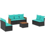 vidaXL 8-delni vrtni komplet sedežnih garnitur z blazinami črne barve poli ratan, (5000294068) | Shoptok.si