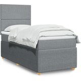 vidaXL Okvir kreveta s oprugama i madrac svjetlosivi 90x200cm tkanina | shoptok.hr