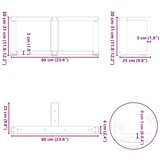 Noge stolića za kavu T-oblika 2 kom antracit 60x25x(30-31) cm | shoptok.hr