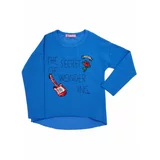 Fashionhunters Blue sweatshirt with patches for girls