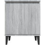  Nočna omarica s kovinskimi nogami 2 kosa siva sonoma 40x30x50cm, (20624261) | Shoptok.si