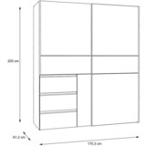 MID.YOU omara z drsnimi vrati, bela | Shoptok.si