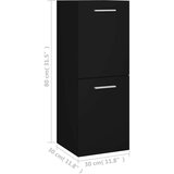 vidaXL Kopalniška omarica črna 30x30x80 cm iverna plošča | Shoptok.si