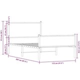 vidaXL Metalni okvir kreveta s uzglavljem i podnožjem 107 x 203 cm | shoptok.hr