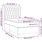  Krevet s oprugama i madracem tamnosmeđi 90 x 200 cm od tkanine | shoptok.hr
