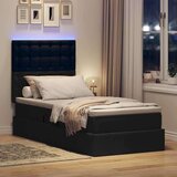  Krevet s prostorom za pohranu s LED-om Crna 90 x 200 cm | shoptok.hr