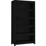Maison Chic Knjižna omara - Knjižni regal črna 80x35x154 cm trdna borovina, (21726240) | Shoptok.si