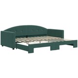  The Living Store Izvlečna dnevna postelja temno zelena 90x200 cm žamet - Izvlečna Dnevna Postelja, (21488207) | Shoptok.si